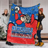 Newcastle Knights Custom Blanket - Team With Dot And Star Patterns For Tough Fan Blanket