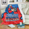 Newcastle Knights Custom Blanket - Team With Dot And Star Patterns For Tough Fan Blanket