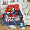 Sydney Roosters Custom Blanket - Team With Dot And Star Patterns For Tough Fan Blanket