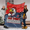 Sydney Roosters Custom Blanket - Team With Dot And Star Patterns For Tough Fan Blanket