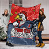 Sydney Roosters Custom Blanket - Team With Dot And Star Patterns For Tough Fan Blanket