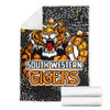 Wests Tigers Custom Blanket - Team With Dot And Star Patterns For Tough Fan Blanket