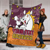 Brisbane Broncos Custom Blanket - Team With Dot And Star Patterns For Tough Fan Blanket