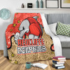 Redcliffe Dolphins Custom Blanket - Team With Dot And Star Patterns For Tough Fan Blanket