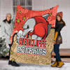 Redcliffe Dolphins Custom Blanket - Team With Dot And Star Patterns For Tough Fan Blanket