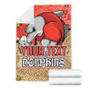 Redcliffe Dolphins Custom Blanket - Team With Dot And Star Patterns For Tough Fan Blanket