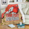 Redcliffe Dolphins Custom Blanket - Team With Dot And Star Patterns For Tough Fan Blanket