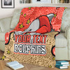 Redcliffe Dolphins Custom Blanket - Team With Dot And Star Patterns For Tough Fan Blanket