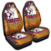 Brisbane Broncos Custom Car Seat Cover - Team With Dot And Star Patterns For Tough Fan Car Seat Cover