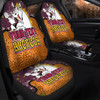 Brisbane Broncos Custom Car Seat Cover - Team With Dot And Star Patterns For Tough Fan Car Seat Cover