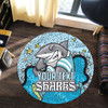 Cronulla-Sutherland Sharks Custom Round Rug - Team With Dot And Star Patterns For Tough Fan Round Rug