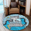 Cronulla-Sutherland Sharks Custom Round Rug - Team With Dot And Star Patterns For Tough Fan Round Rug