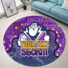 Melbourne Storm Custom Round Rug - Team With Dot And Star Patterns For Tough Fan Round Rug
