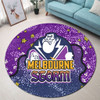 Melbourne Storm Custom Round Rug - Team With Dot And Star Patterns For Tough Fan Round Rug