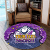 Melbourne Storm Custom Round Rug - Team With Dot And Star Patterns For Tough Fan Round Rug