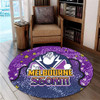 Melbourne Storm Custom Round Rug - Team With Dot And Star Patterns For Tough Fan Round Rug