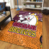 Brisbane Broncos Custom Area Rug - Team With Dot And Star Patterns For Tough Fan Area Rug