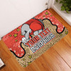 Redcliffe Dolphins Custom Doormat - Team With Dot And Star Patterns For Tough Fan Doormat