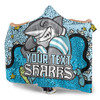 Cronulla-Sutherland Sharks Custom Hooded Blanket - Team With Dot And Star Patterns For Tough Fan Hooded Blanket