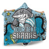 Cronulla-Sutherland Sharks Custom Hooded Blanket - Team With Dot And Star Patterns For Tough Fan Hooded Blanket