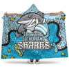 Cronulla-Sutherland Sharks Custom Hooded Blanket - Team With Dot And Star Patterns For Tough Fan Hooded Blanket