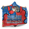 Newcastle Knights Custom Hooded Blanket - Team With Dot And Star Patterns For Tough Fan Hooded Blanket