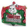 South Sydney Rabbitohs Hooded Blanket - Team With Dot And Star Patterns For Tough Fan Hooded Blanket