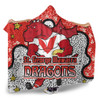 St. George Illawarra Dragons Custom Hooded Blanket - Team With Dot And Star Patterns For Tough Fan Hooded Blanket