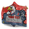 Sydney Roosters Custom Hooded Blanket - Team With Dot And Star Patterns For Tough Fan Hooded Blanket