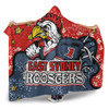 Sydney Roosters Custom Hooded Blanket - Team With Dot And Star Patterns For Tough Fan Hooded Blanket