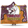 Brisbane Broncos Custom Hooded Blanket - Team With Dot And Star Patterns For Tough Fan Hooded Blanket