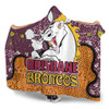 Brisbane Broncos Custom Hooded Blanket - Team With Dot And Star Patterns For Tough Fan Hooded Blanket