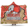 Redcliffe Dolphins Custom Hooded Blanket - Team With Dot And Star Patterns For Tough Fan Hooded Blanket