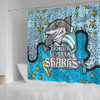 Cronulla-Sutherland Sharks Custom Shower Curtain - Team With Dot And Star Patterns For Tough Fan Shower Curtain