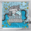 Cronulla-Sutherland Sharks Custom Shower Curtain - Team With Dot And Star Patterns For Tough Fan Shower Curtain