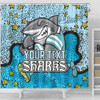 Cronulla-Sutherland Sharks Custom Shower Curtain - Team With Dot And Star Patterns For Tough Fan Shower Curtain
