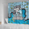 Cronulla-Sutherland Sharks Custom Shower Curtain - Team With Dot And Star Patterns For Tough Fan Shower Curtain