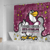 Manly Warringah Sea Eagles Shower Curtain - Team With Dot And Star Patterns For Tough Fan Shower Curtain