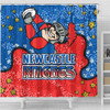 Newcastle Knights Custom Shower Curtain - Team With Dot And Star Patterns For Tough Fan Shower Curtain