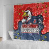 Sydney Roosters Custom Shower Curtain - Team With Dot And Star Patterns For Tough Fan Shower Curtain