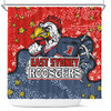 Sydney Roosters Custom Shower Curtain - Team With Dot And Star Patterns For Tough Fan Shower Curtain