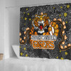 Wests Tigers Custom Shower Curtain - Team With Dot And Star Patterns For Tough Fan Shower Curtain