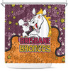Brisbane Broncos Custom Shower Curtain - Team With Dot And Star Patterns For Tough Fan Shower Curtain