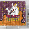 Brisbane Broncos Custom Shower Curtain - Team With Dot And Star Patterns For Tough Fan Shower Curtain