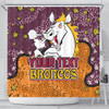 Brisbane Broncos Custom Shower Curtain - Team With Dot And Star Patterns For Tough Fan Shower Curtain