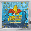 Gold Coast Titans Custom Shower Curtain - Team With Dot And Star Patterns For Tough Fan Shower Curtain