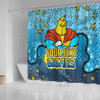 Gold Coast Titans Custom Shower Curtain - Team With Dot And Star Patterns For Tough Fan Shower Curtain