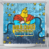 Gold Coast Titans Custom Shower Curtain - Team With Dot And Star Patterns For Tough Fan Shower Curtain