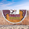 Brisbane Broncos Custom Beach Blanket - Team With Dot And Star Patterns For Tough Fan Beach Blanket