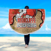 Redcliffe Dolphins Custom Beach Blanket - Team With Dot And Star Patterns For Tough Fan Beach Blanket